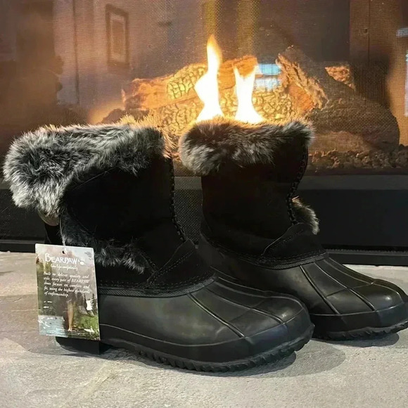 BEARPAW Deborah Waterproof Snowboots, Cow suede, faux fur & wool blend lining-8 - Picture 1 of 16